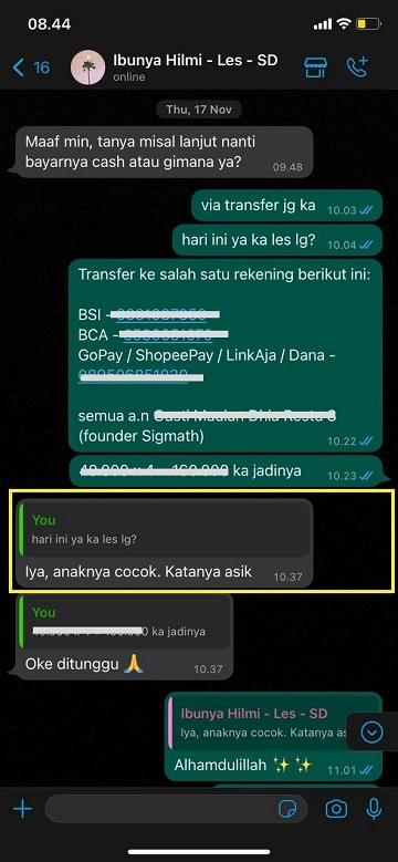 Testimoni les privat Purwokerto - Galeri 6